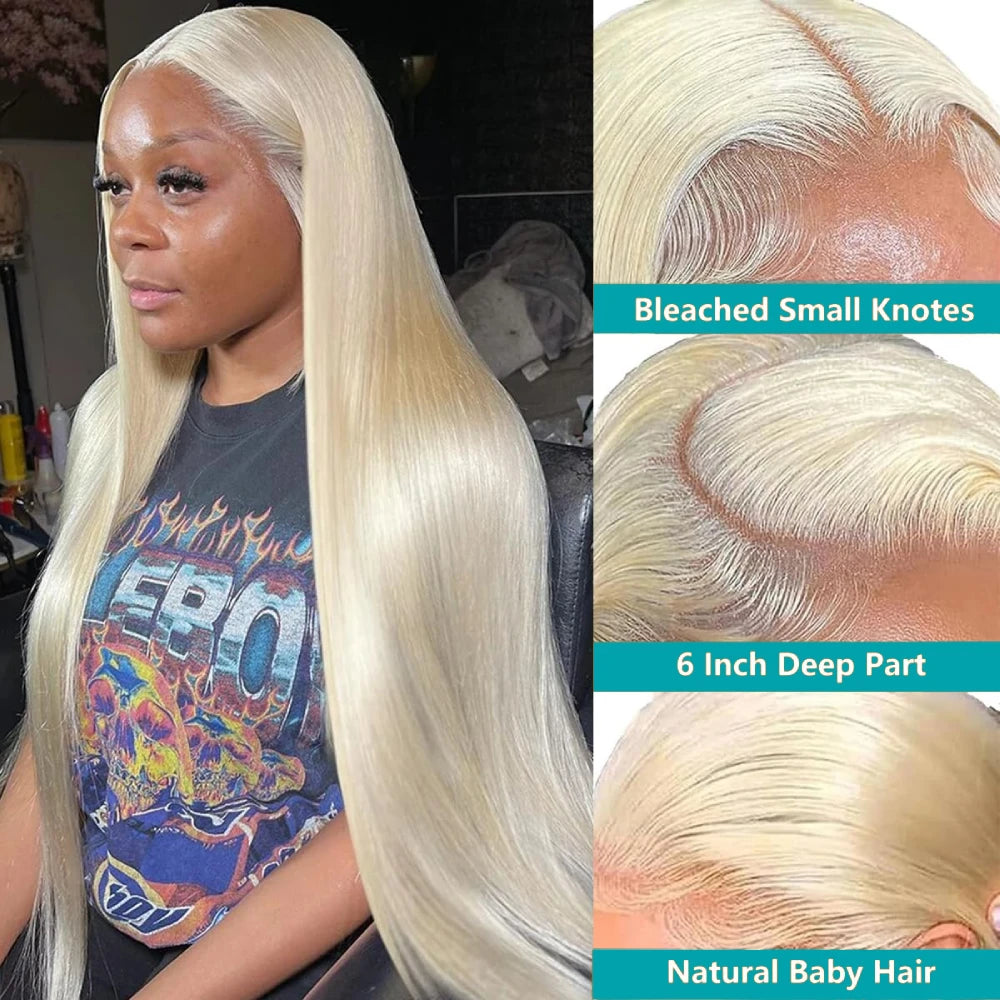 613 Blonde Wig – Straight HD Lace Front Human Hair Wig for Women