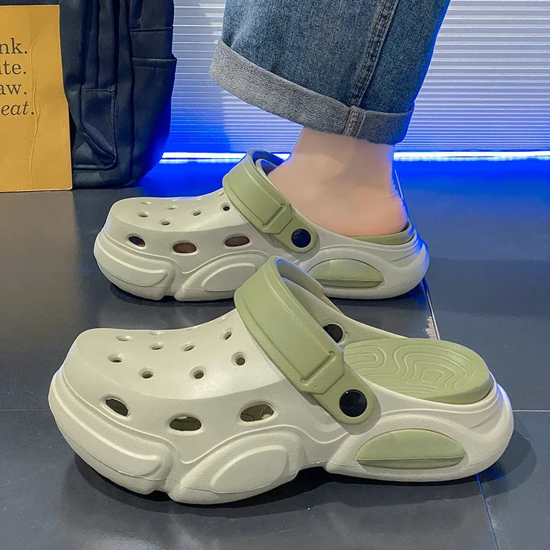 Chunky Thick Sole Clogs Men Women Platform Crocs Style Non Slip EVA Garden Shoes Comfortable Slip On Sandals