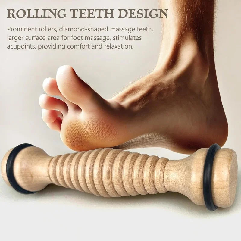 Wooden Foot Massage Roller Deep Tissue Foot Massager Plantar Fasciitis Relief Reflexology Roller Tool
