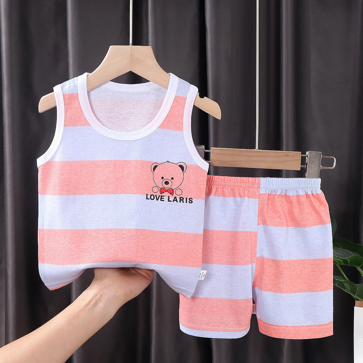 Kids Summer Sleeveless T Shirt and Shorts Set 2pcs