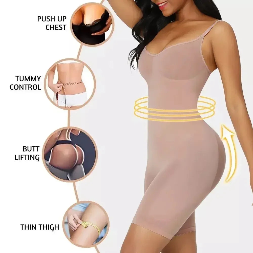 Women’s Seamless Tummy Control Shapewear Bodysuit Waist Cincher Underwear