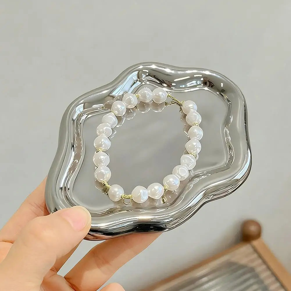 Cloud Shape Jewelry Tray Electroplated Display Plate for Earrings Rings Decor