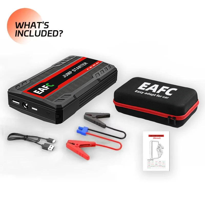 Portable Car Jump Starter 600A 12V – Emergency Battery Booster Power Bank for Petrol Vehicles