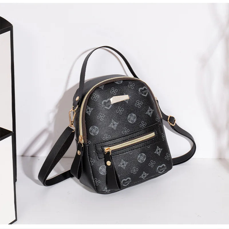 Women Mini Backpack Fashion Floral PU Leather Small Travel Shoulder Bag Cute School Backpack for Girls