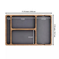 Wooden Desktop Storage Box Solid Wood Organizer Phone Headphone Tray Divider