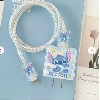 Cartoon Stitch Charger Cable Protector Case for iPhone Fast Charging Cable Winder