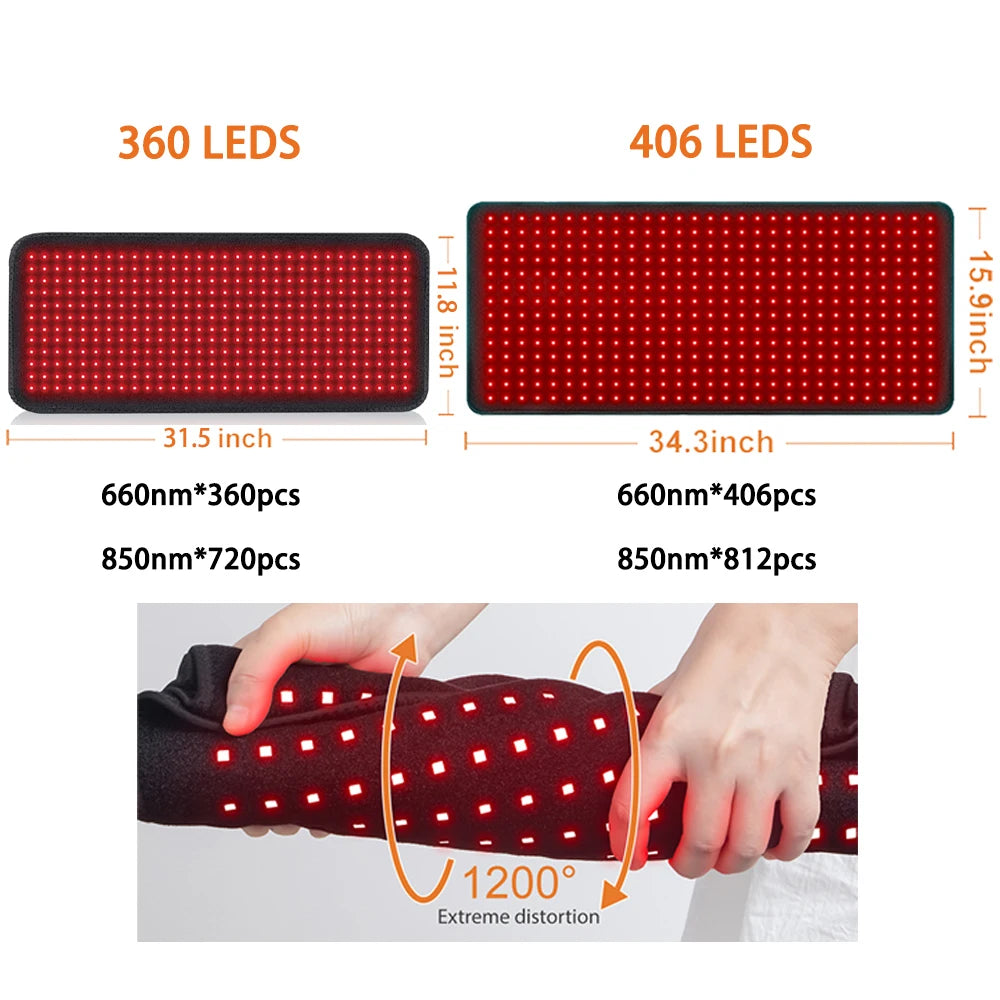 Red Light Therapy Heating Pad Back Waist Shoulder Pain Relief Infrared Cushion 850nm