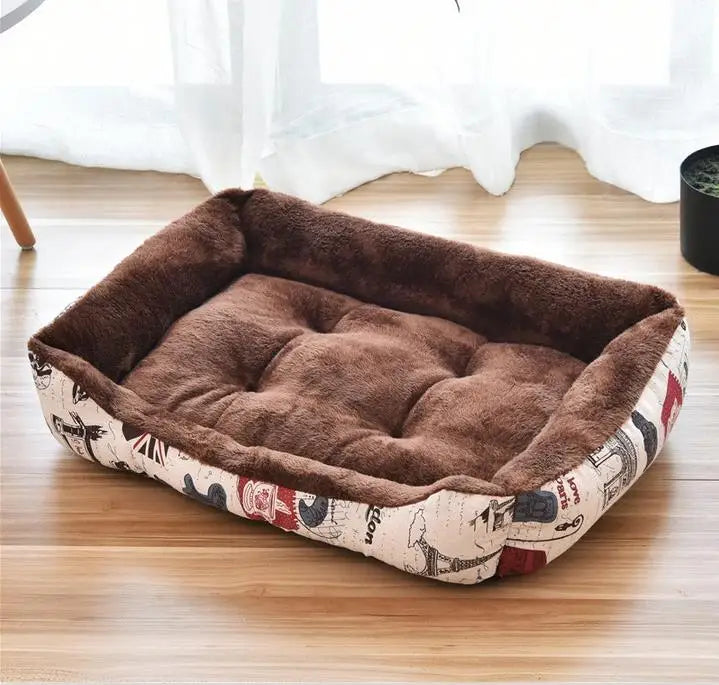 Warm Square Dog Bed for Small Medium Large Dogs and Cats