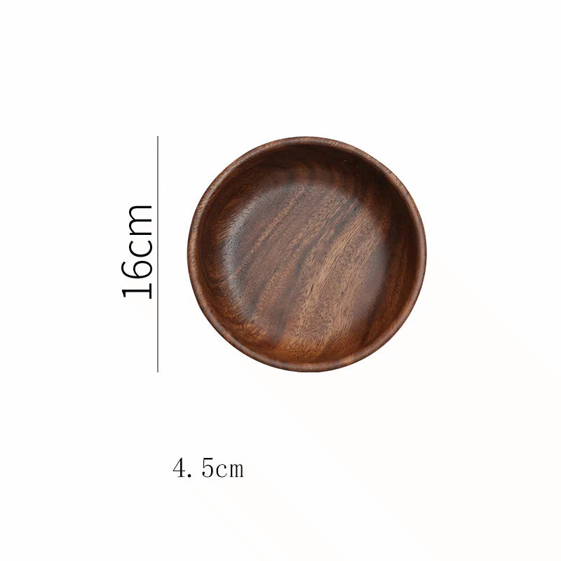Walnut Wood Boat Bowl Solid Wooden Salad Fruit Bowl Vintage Kitchen Decor
