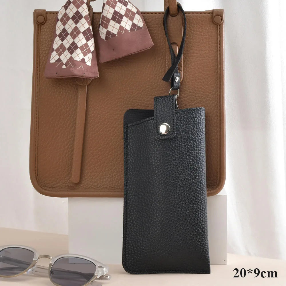 Leather Glasses Case Portable Sunglasses Storage Bag