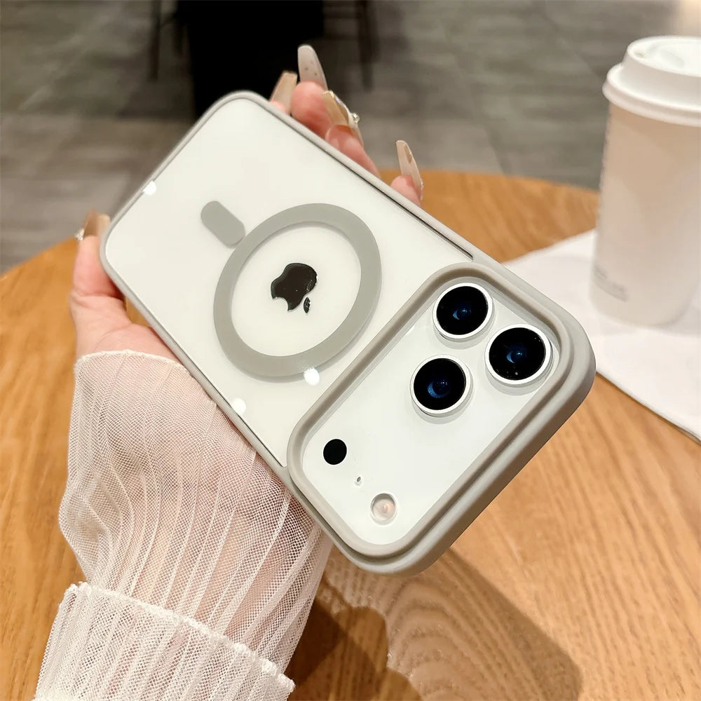Magnetic Transparent Acrylic Shockproof iPhone Case