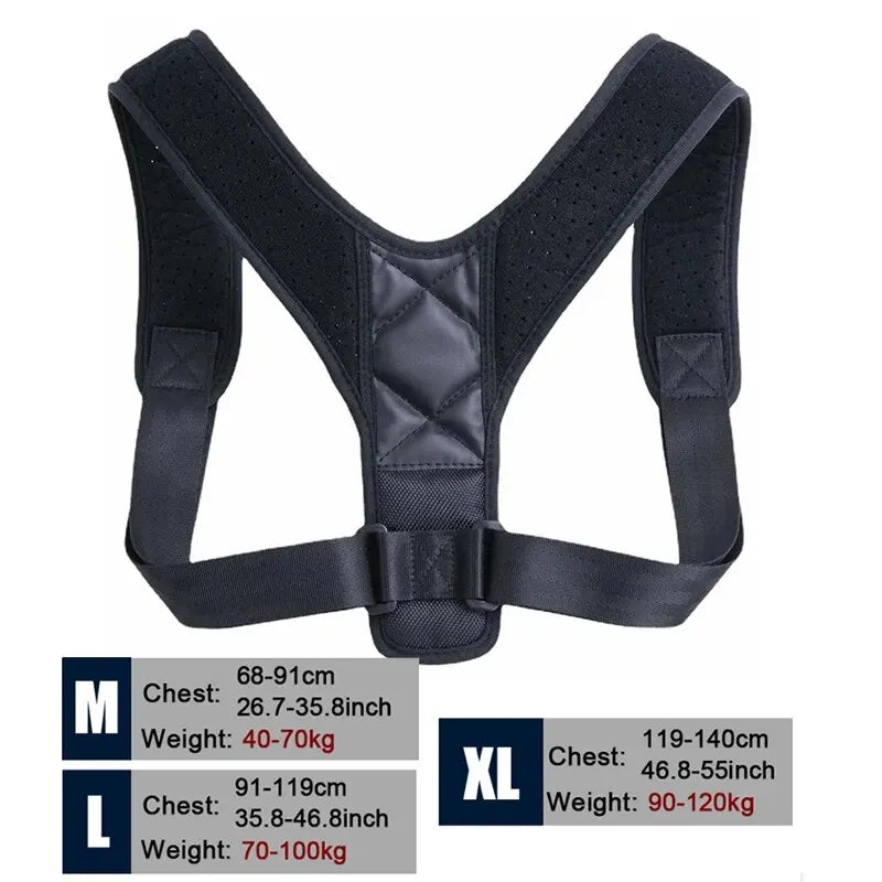 Posture Corrector Belt Back Support Brace Breathable Hunchback Sitting Posture Correction Unisex