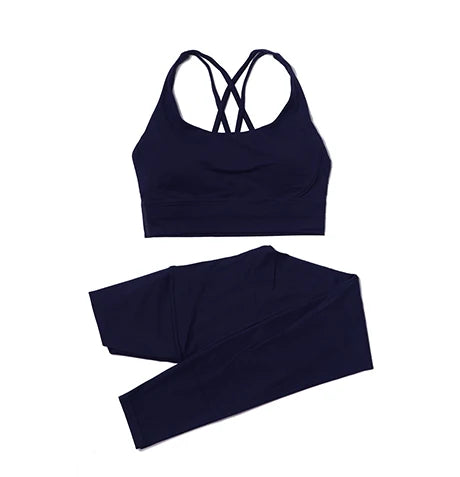 Women Seamless Gym Set Sports Bra & Leggings Fitness Yoga Workout Outfit