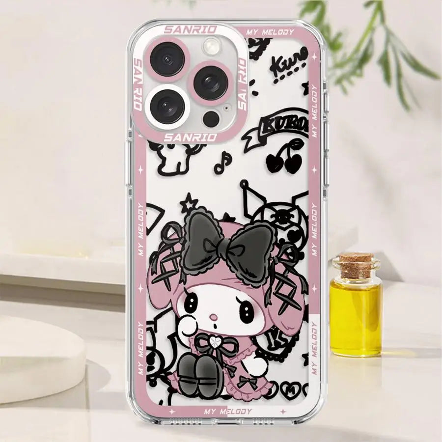 Kuromi My Melody Clear Cute Shockproof iPhone Case