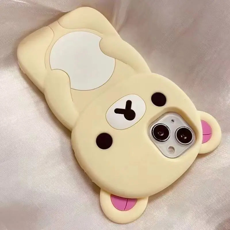 Bear Couple Silicone Cartoon iPhone Case