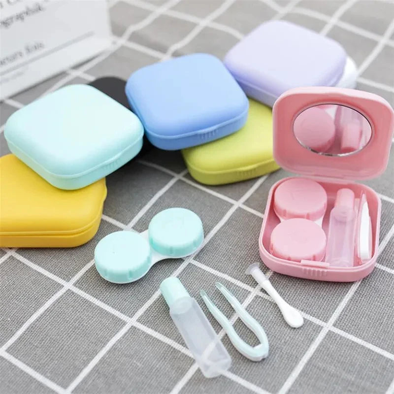 Mini Contact Lens Case with Mirror Travel Kit