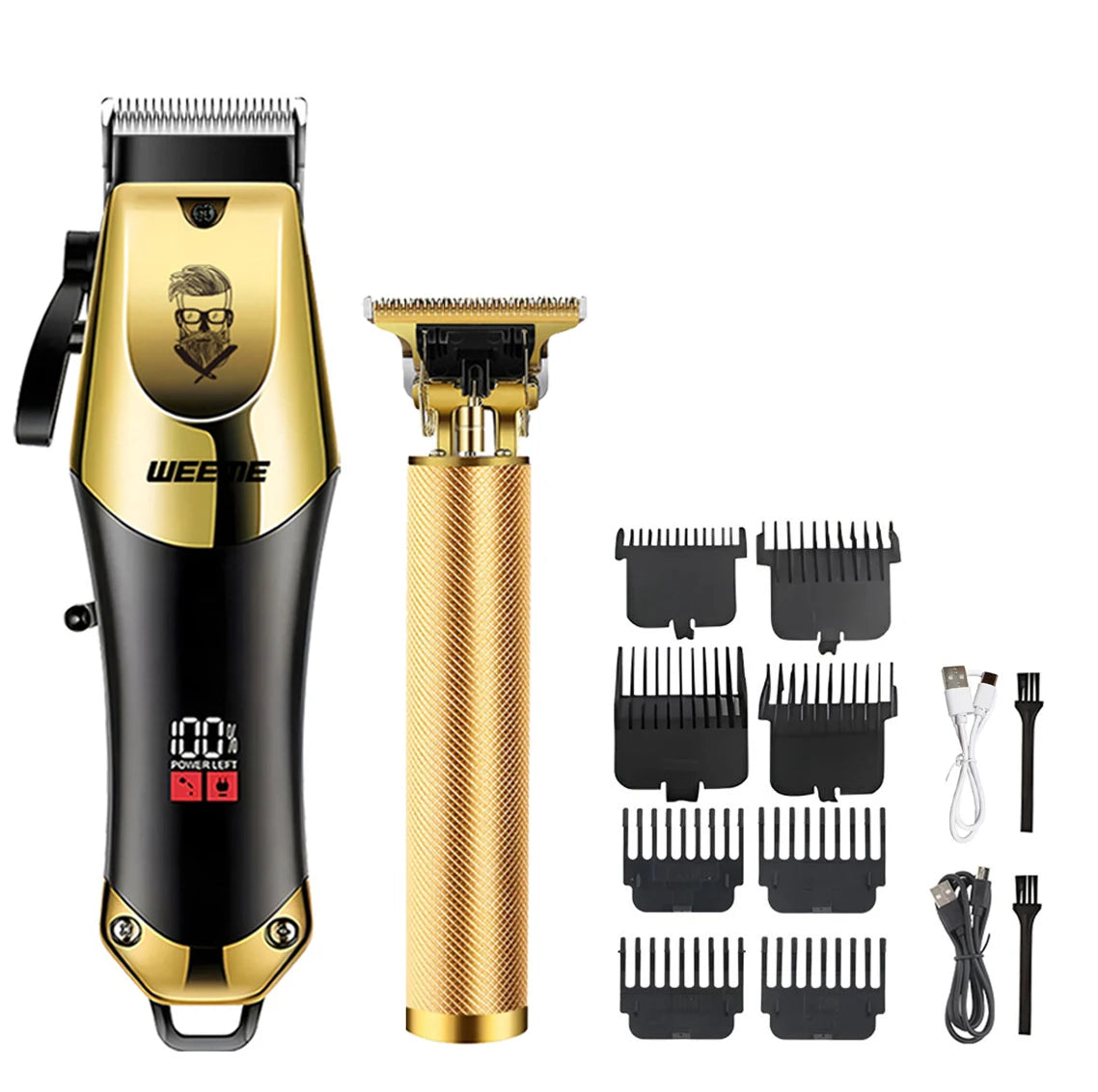 T9 Vintage Hair Clipper & Beard Trimmer Rechargeable Grooming Kit for Men