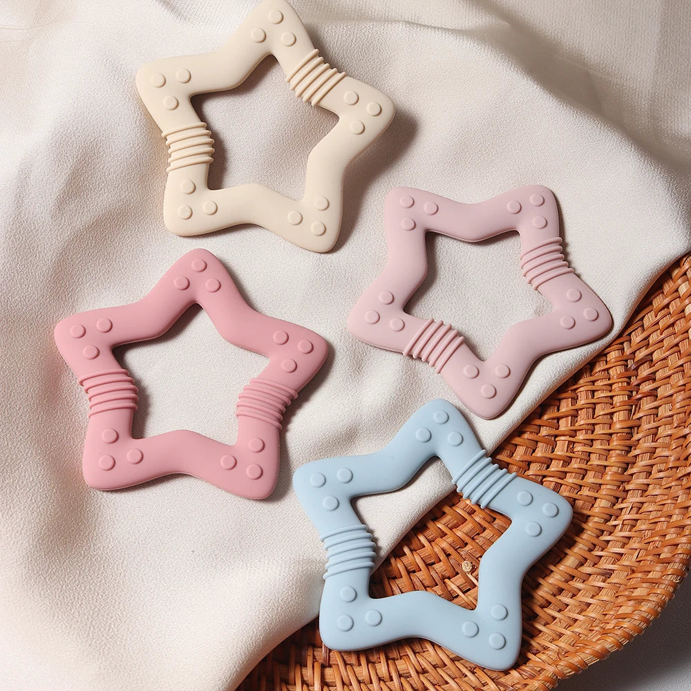 Food Grade Silicone Baby Teether Star Heart Teething Toy