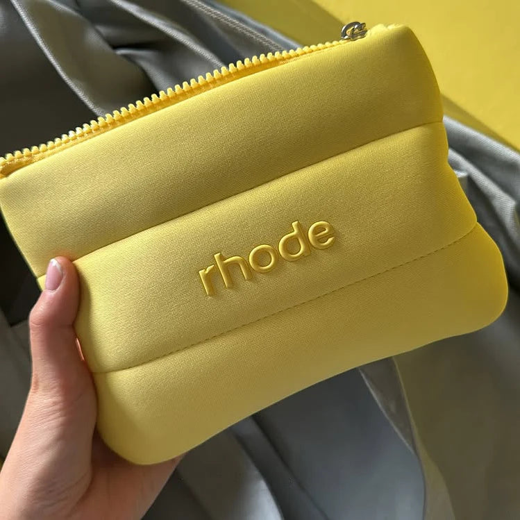 Yellow Makeup Bag Portable Travel Cosmetic Pouch Zipper Toiletry Organizer Women