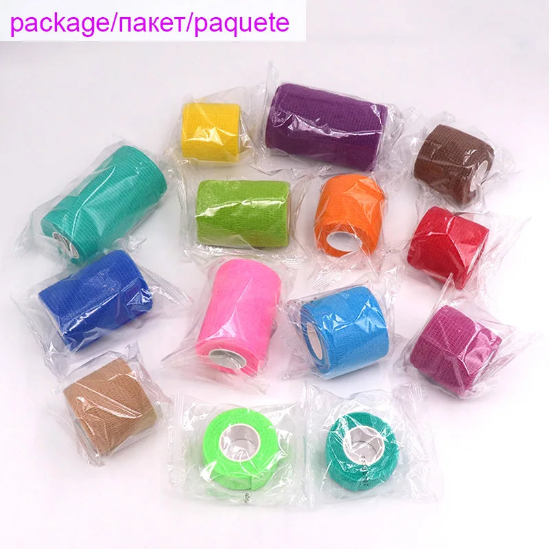 Colored Self Adhesive Elastic Sports Wrap Tape 18 Colors Athletic Support Bandage Knee Finger Ankle Protection