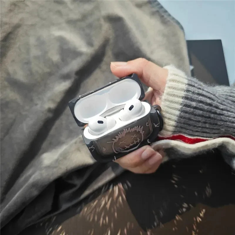 AirPods 4/3/Pro/Pro 2 Transparent Case Shockproof Protective Cover Stylish Sleeve