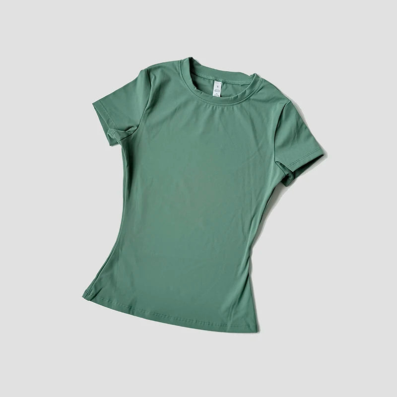 Women Seamless Yoga Top Short Sleeve Gym Running Shirt