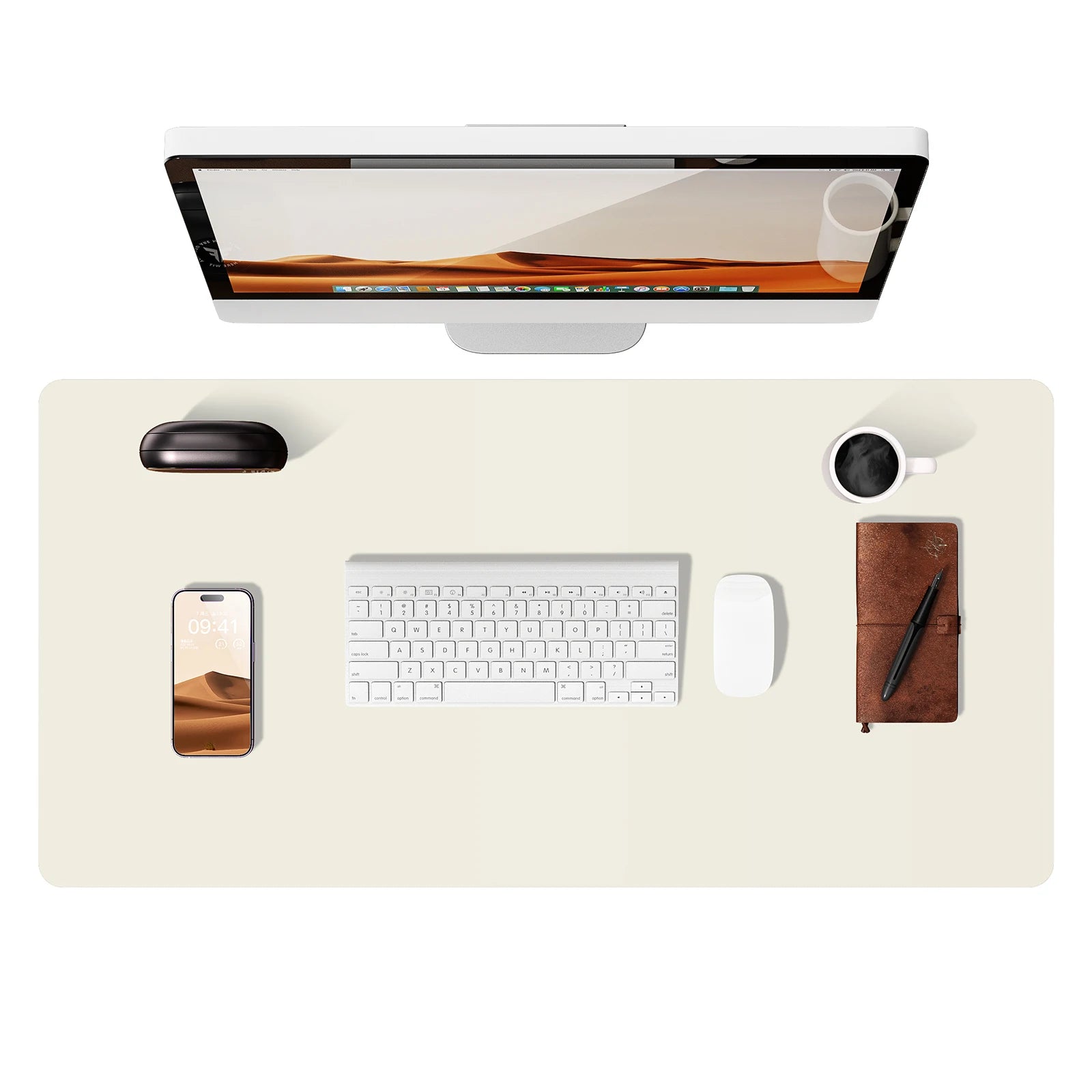 Large PU Leather Desk Mat Mouse Pad Non Slip Office Laptop Desk Protector