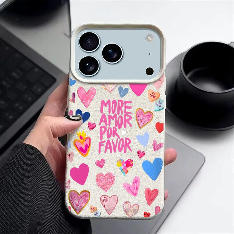 Heart Print Soft iPhone Case