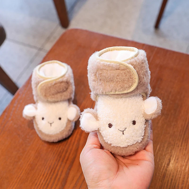 Baby Boys Girls Cute Cartoon Winter Booties Warm Non Slip First Walker Shoes