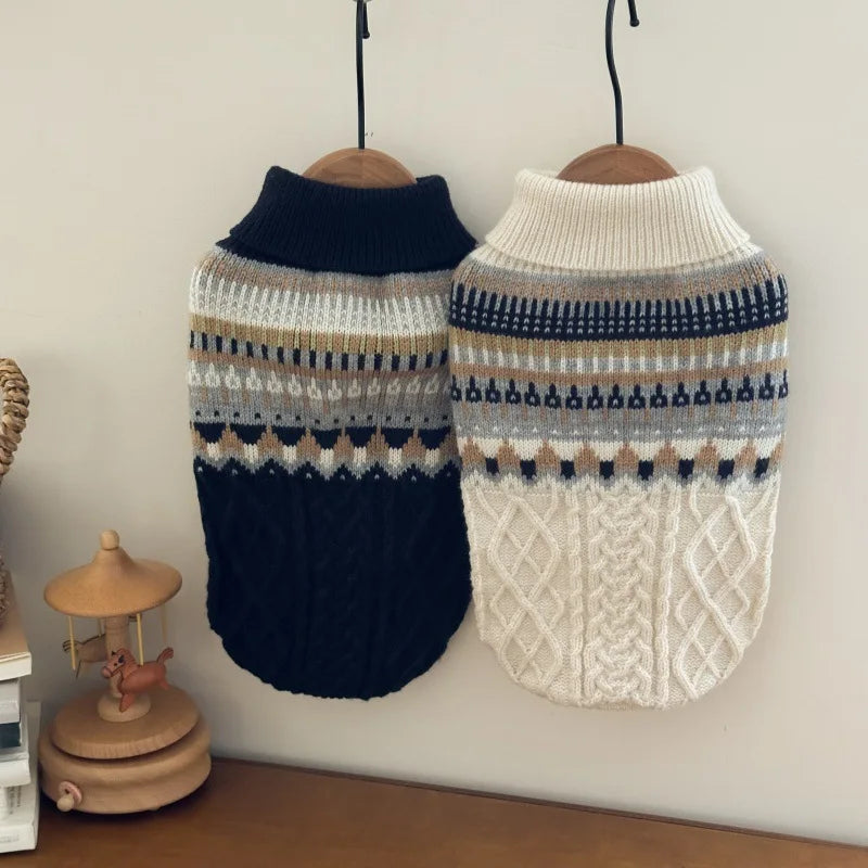 Vintage Dog Sweater for Small & Medium Dogs Christmas Pullover Outfit