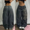 Women Oversized Baggy Jeans Y2K High Waist Wide Leg Vintage Streetwear Pants