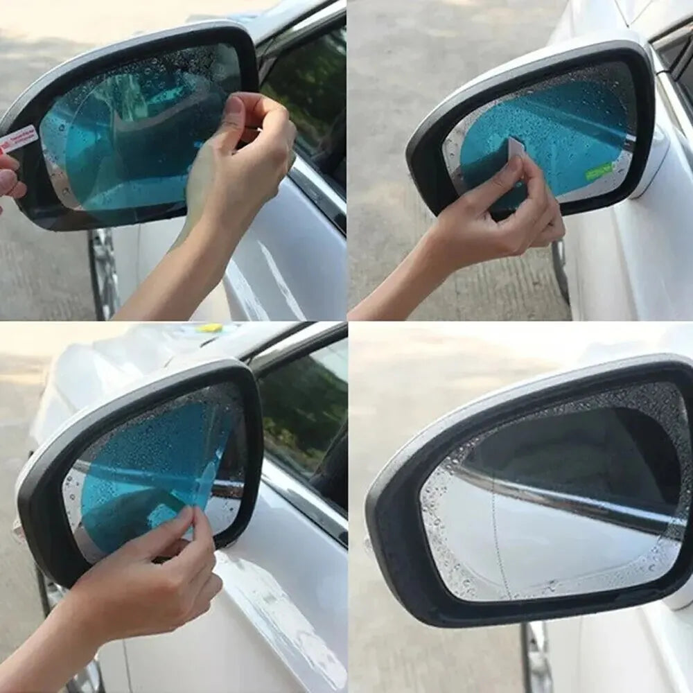 Universal Car Rearview Mirror Anti Fog Anti Glare Rainproof Film Cover Set