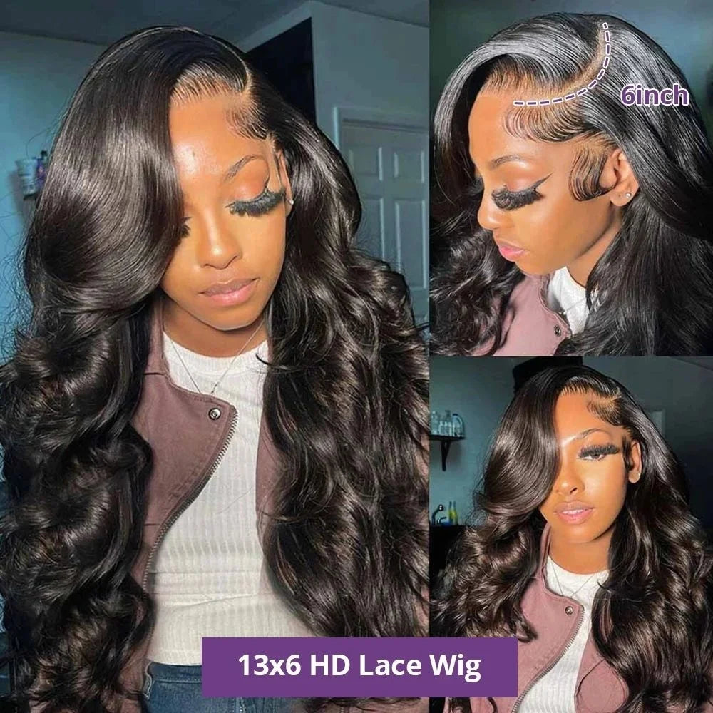 Body Wave Human Hair Wig – HD Lace Front Glueless Natural Hairline Wig