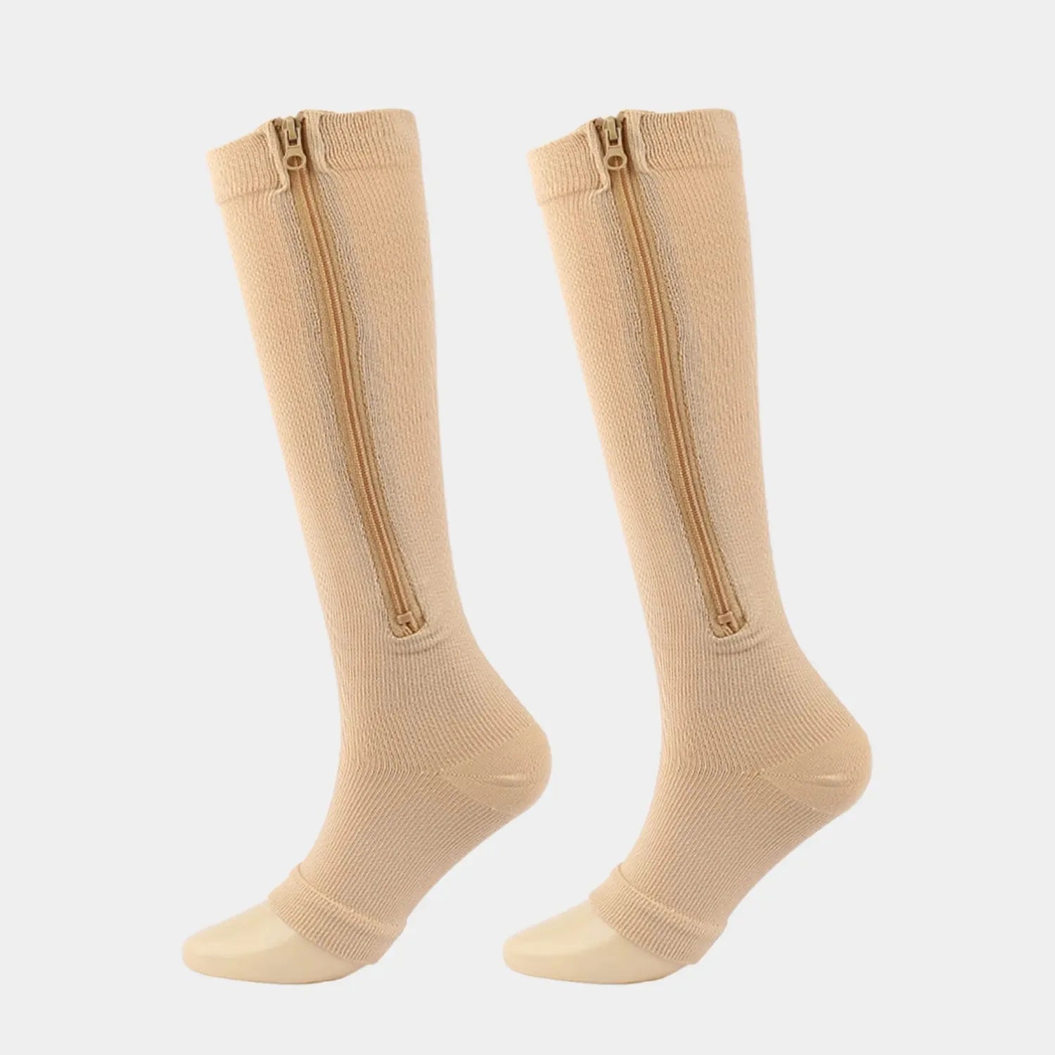 Zipper Compression Socks 15–20 mmHg Open Toe Medical Support Socks Men Women Circulation Relief