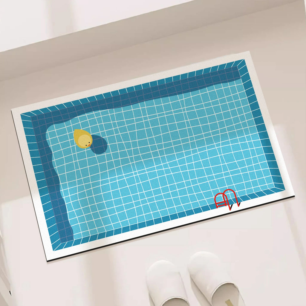 Rubber Anti Slip Bathroom Mat Quick Dry Water Absorbent Cartoon Floor Rug