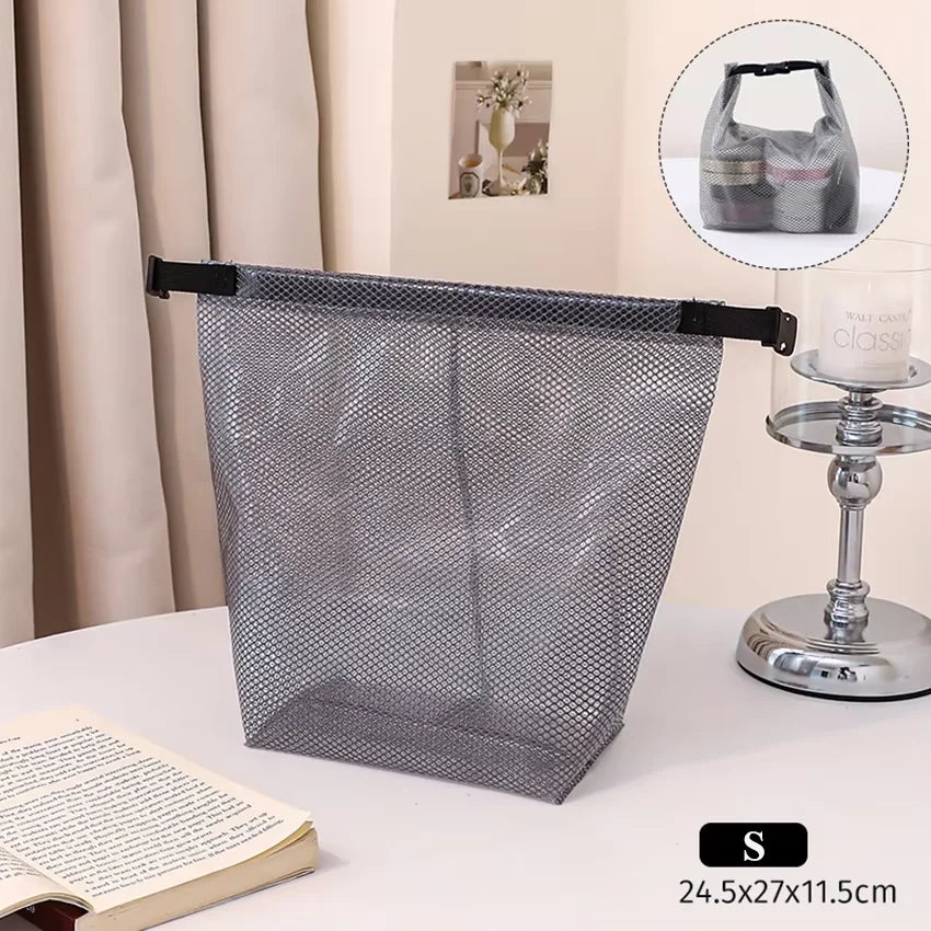 Travel Makeup Storage Bag Large Capacity Waterproof Cosmetic Organizer Handheld Toiletry Bag