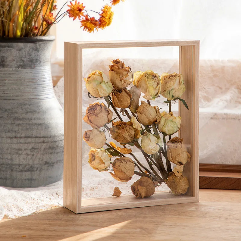 Deep Shadow Box Frame 4cm Wooden Display Case for Flowers Crafts 3D Picture