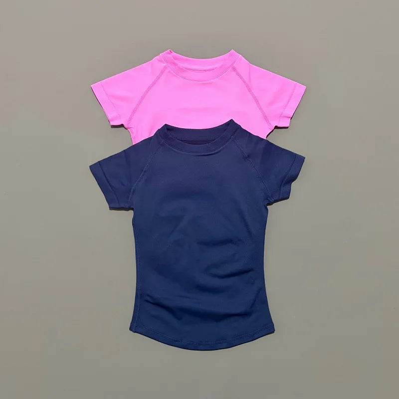 Women Seamless Gym T-Shirt Quick Dry Workout Top Fitness Yoga Sports Tee