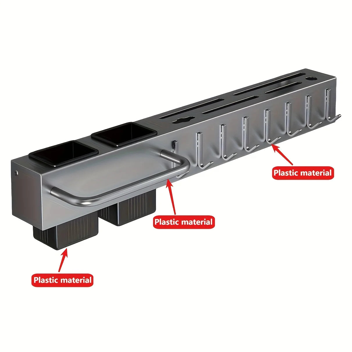 Wall Mounted Kitchen Organizer Carbon Steel No Drill Knife Rack Storage