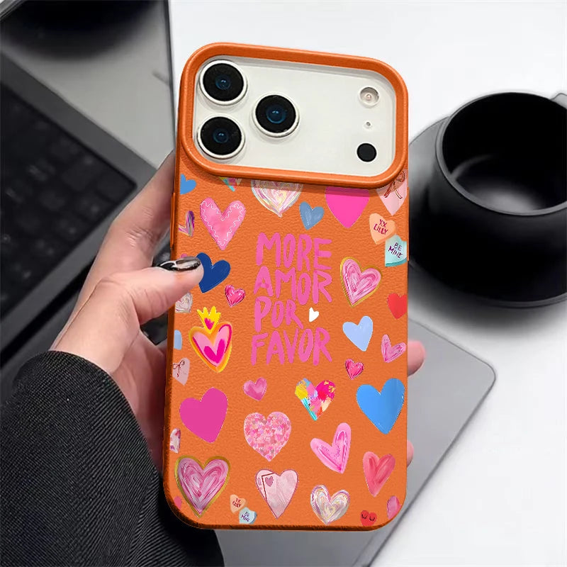 Heart Print Soft iPhone Case