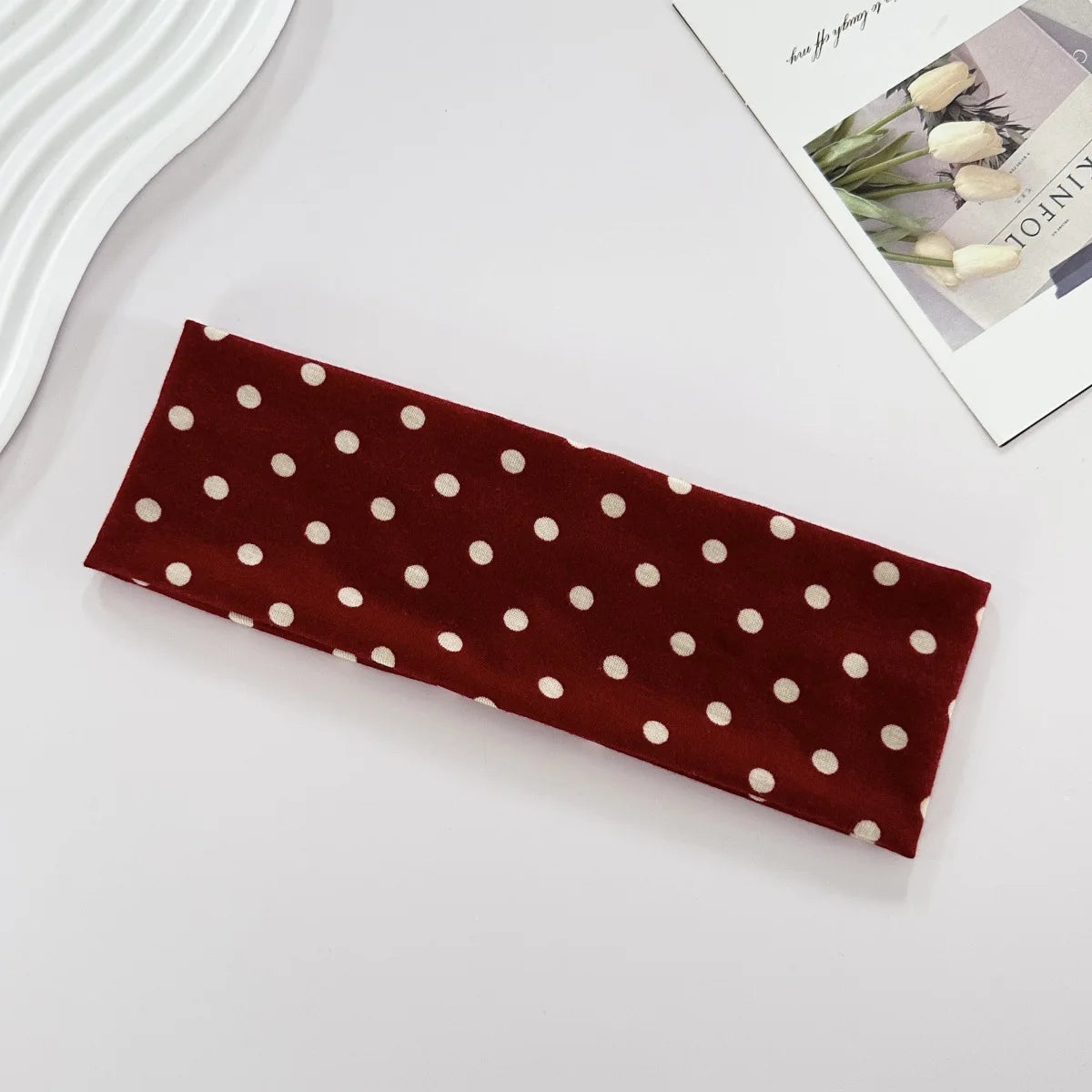 Polka Dot Yoga Headband Sweat Absorbent Sports Hairband