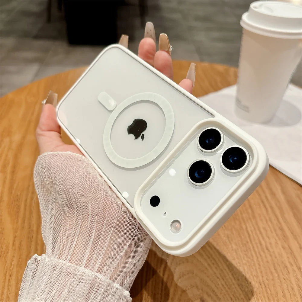 Magnetic Transparent Acrylic Shockproof iPhone Case