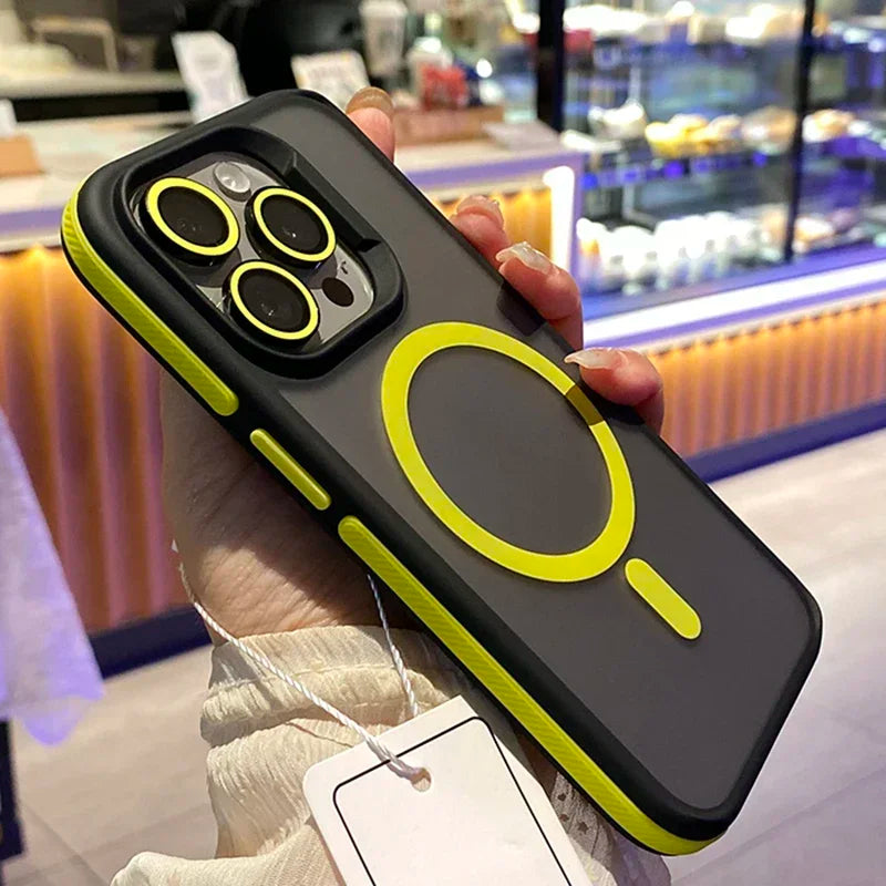 Bicolor Matte Frosted Magnetic Shockproof iPhone Case