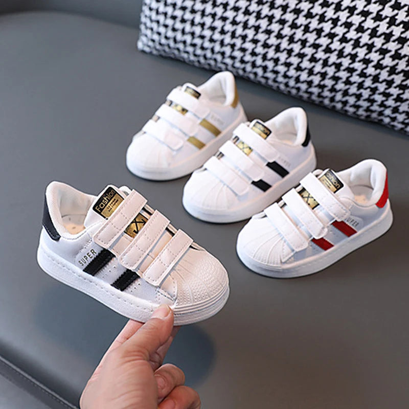 Kids White Sneakers Non Slip Breathable Casual Shoes for Boys Girls