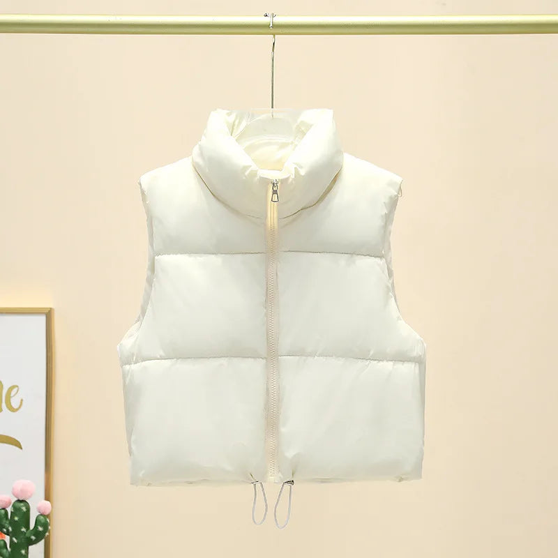 Women’s Cropped Puffer Vest Warm Sleeveless Winter Jacket
