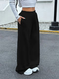 Women Drawstring Jogger Pants Casual Mid Waist Sports Trousers with Pockets