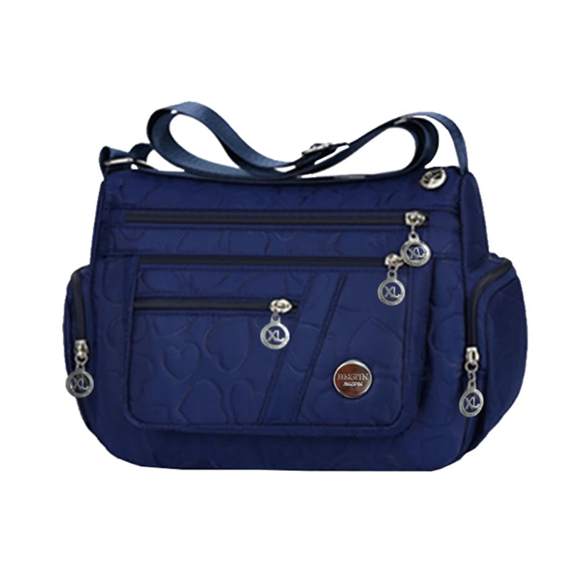 Women Nylon Crossbody Bag Multi Pocket Shoulder Bag Waterproof Travel Casual Handbag Large Capacity Messenger Bag