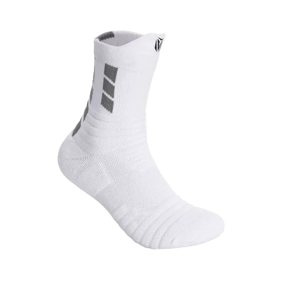 Veidoorn Sport Socks Mid Calf Thick Cushion Non Slip Running Basketball Cycling Socks