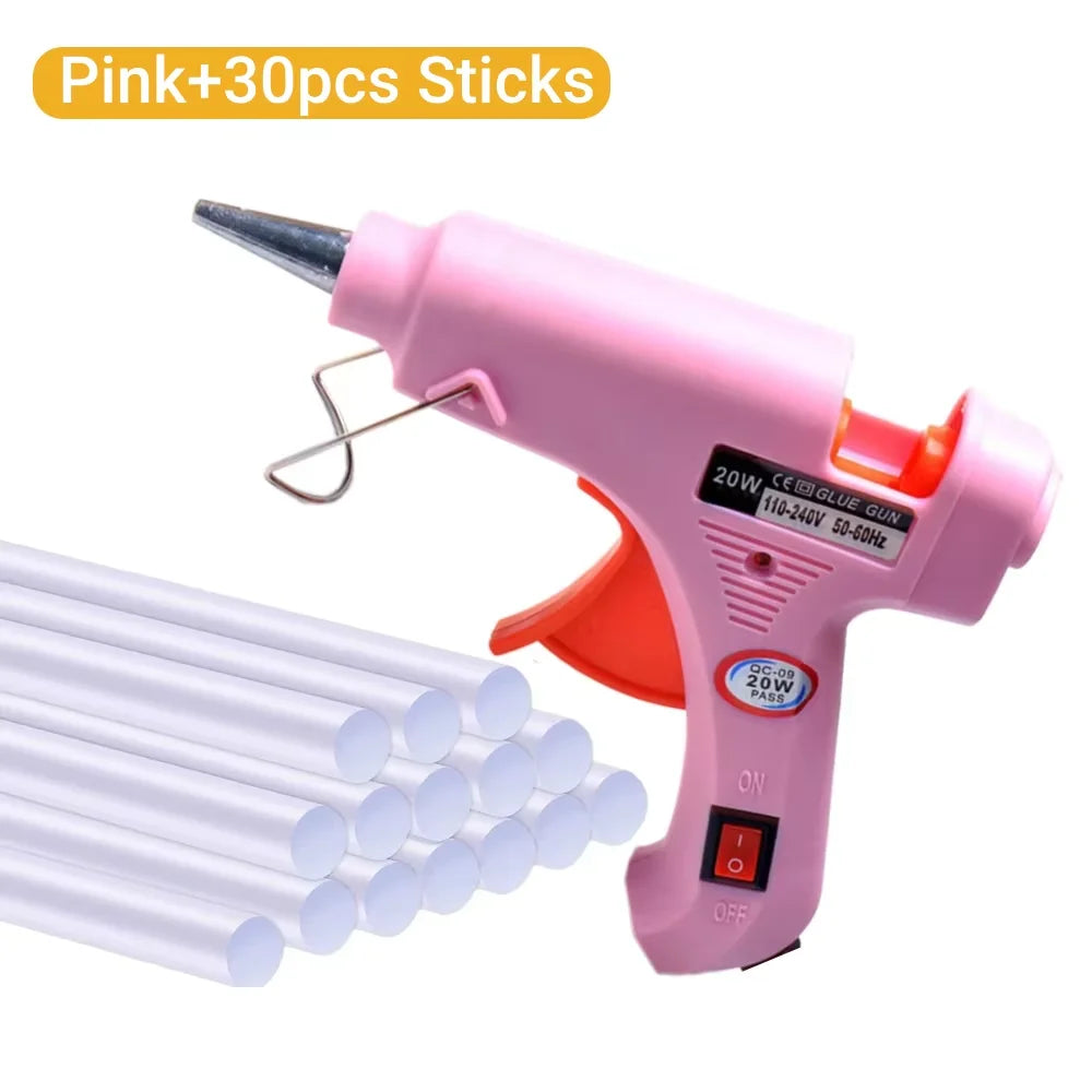 Mini Hot Glue Gun 20W – DIY Craft & Repair Tool with Glue Sticks