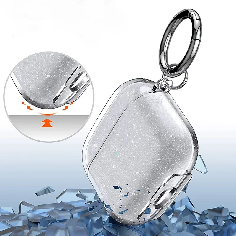 AirPods 4/3/Pro/Pro 2 Glitter Case with Cleaner Kit Shockproof Protective Cover Keychain Sleeve